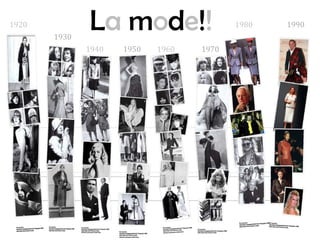1920
       1930
              La mode!!                   1980   1990


              1940   1950   1960   1970
 