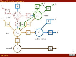 !47
Multipurpose-Multiprocesses
root zone
ground
canopy
surface waters
Rigon et al.
neve
Una ragionevole rappresentazione dei processi di formazione del deflusso
sediment
 