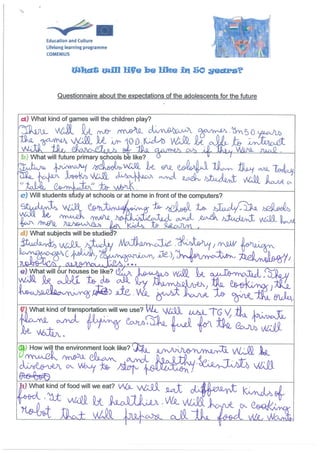 Lamof   expectations questionnaire (pupils from santana)