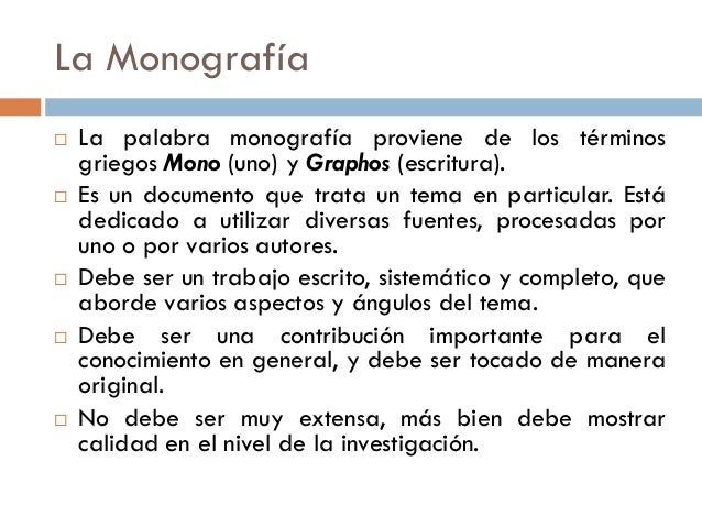 La monografía