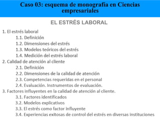 Ejemplo
de plan
tentativo
de monografía
EL ESTRÉS LABORAL