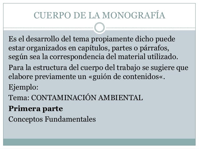 La Monografia estructura La Monografia estructura