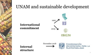 UNAM and sustainable development
International
commitment
Internal
structure
4
1992
2019
Novembre 2018
 