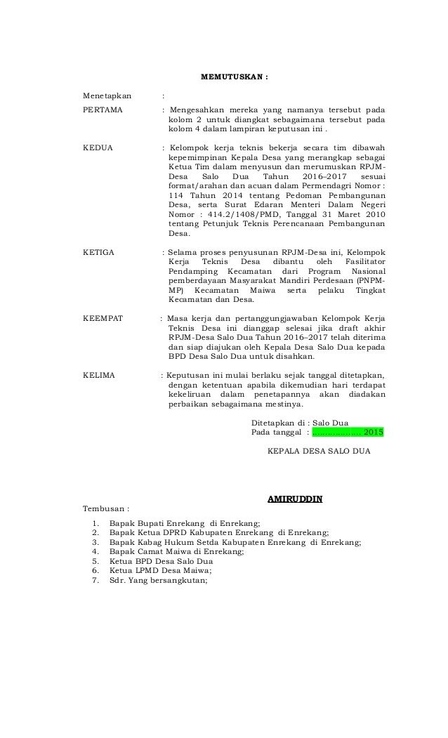 Contoh Sk Tim 11 Rpjmdes Guru Ilmu Sosial