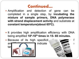 Loop Mediated Isothermal Amplification (LAMP) | PPTX