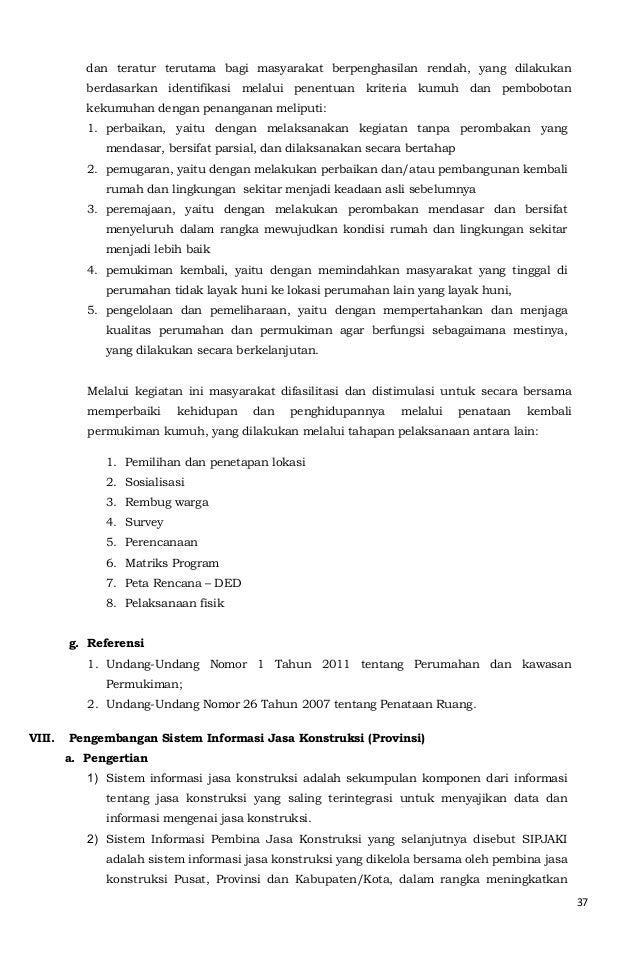 Permen PU 01 2014 Standar Pelayanan Minimal Bidang 