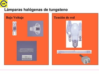 Lámparas halógenas de tungsteno
Bajo Voltaje Tensión de red
 