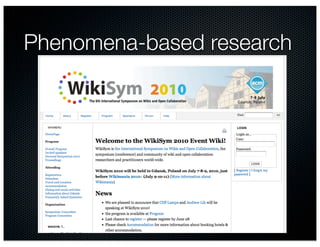 Phenomena-based research
 