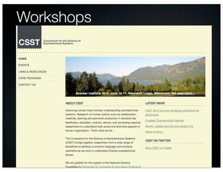 Workshops
 