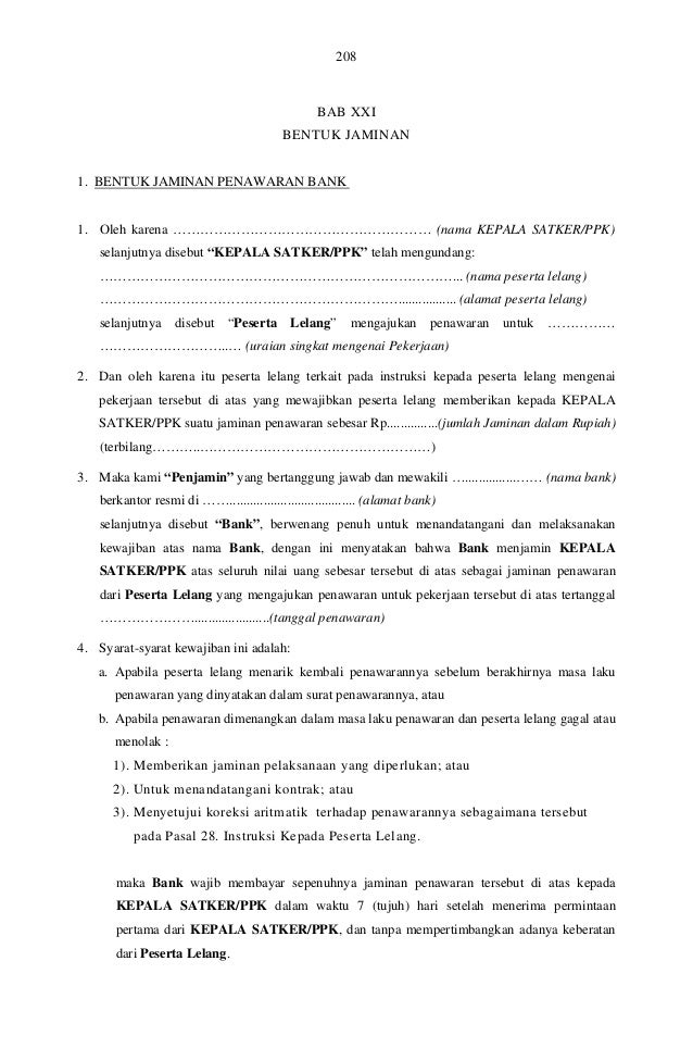 Contoh Surat Dukungan Lelang
