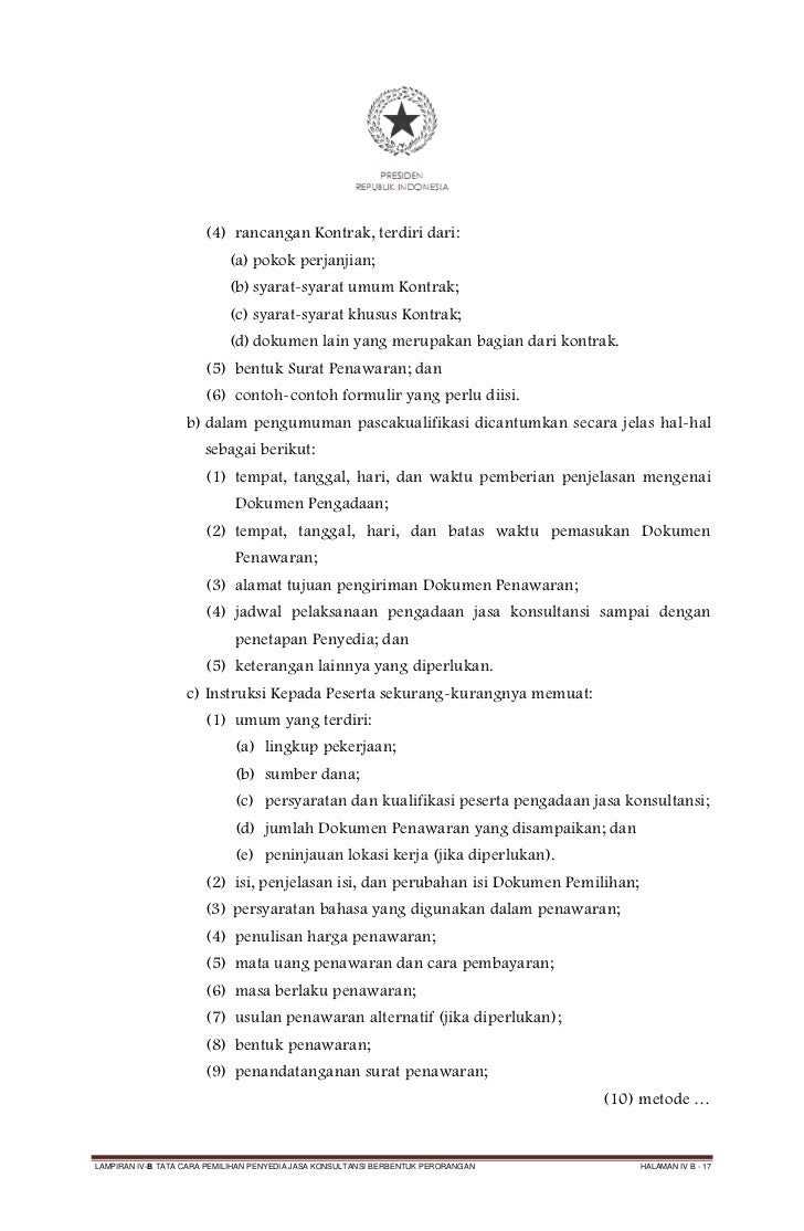 Lampiran IVB Pengadaan Jasa Konsultansi Perorangan 