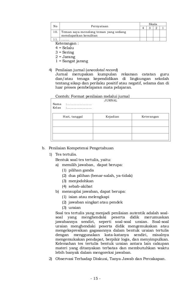 Lampiran permendikbud-no-104-tahun-2014 Lampiran permendikbud-no-104-tahun-2014