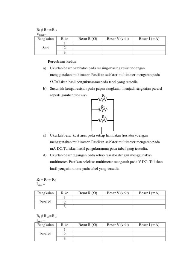 Lembar Kerja Siswa (LKS) Listrik