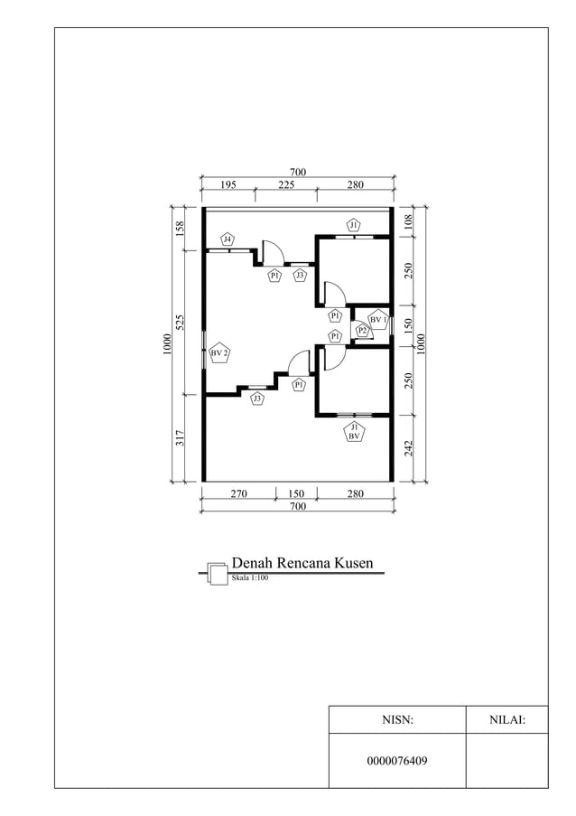 Gambar Kerja Rumah Minimalis 1 Lantai Lomba AutoCAD Skills Competition