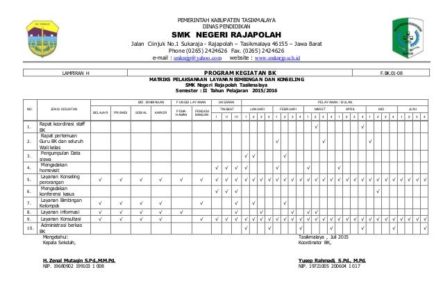 Lampiran h matrik program kegiatan