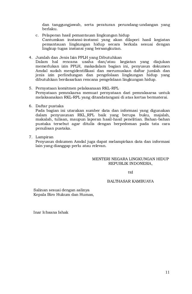 Contoh Laporan Pelaksanaan Rkl Dan Rpl Kumpulan Contoh Laporan