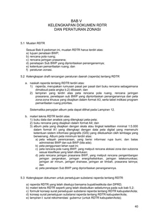 Tabel Rdtr Pedoman Penyusunan Rencana Detail Tata Ruang dan Peraturan Zonasi ...