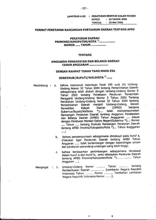 Lampiran permendagri nomor 13 tahun 2006 b