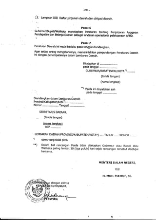 Lampiran permendagri nomor 13 tahun 2006 b