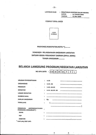 Lampiran permendagri nomor 13 tahun 2006 b
