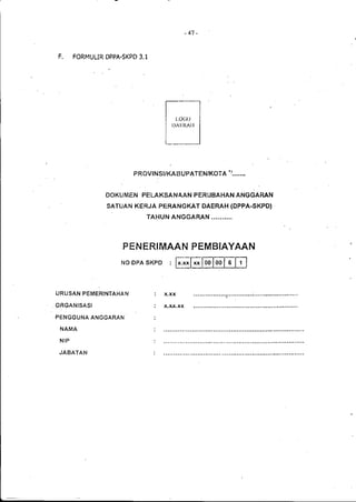Lampiran permendagri nomor 13 tahun 2006 c