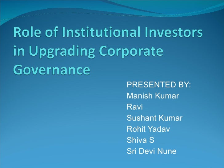 Dissertation on role of institutional investors