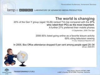 Personalised Audiences, Immersive Services - Gary Hayes