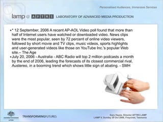 Personalised Audiences, Immersive Services - Gary Hayes