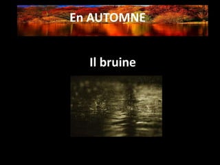 En AUTOMNE
Il bruine
 