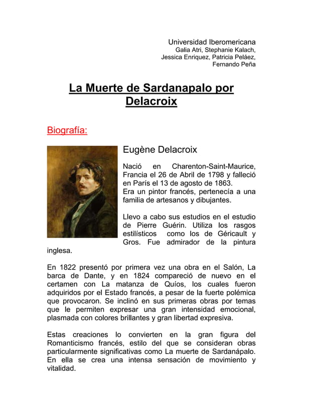 La muerte de sardanapalo por delacroix PDF