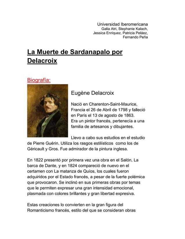 La muerte de sardanapalo por delacroix PDF