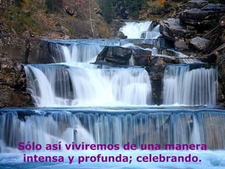 Sólo así viviremos de una manera
 intensa y profunda; celebrando.
 