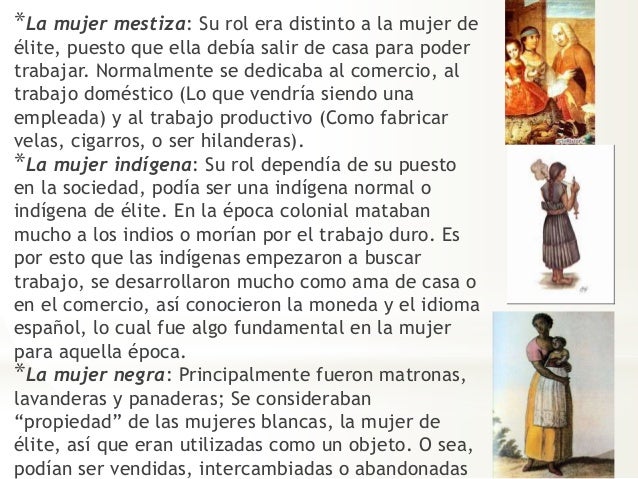 Resultado de imagen para Las mujeres en la colonia MAPA CONCEPTUAL