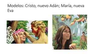 Modelos: Cristo, nuevo Adán; María, nueva
Eva
 