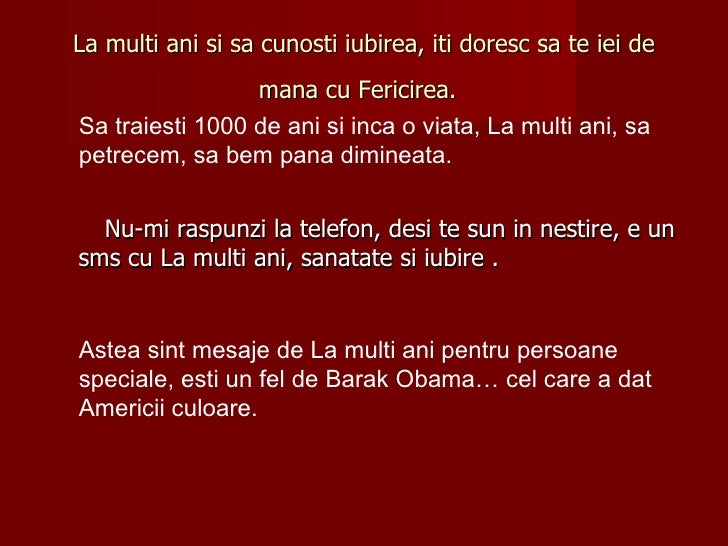 Mesaje De La Multi Ani Pt Persoana Iubita