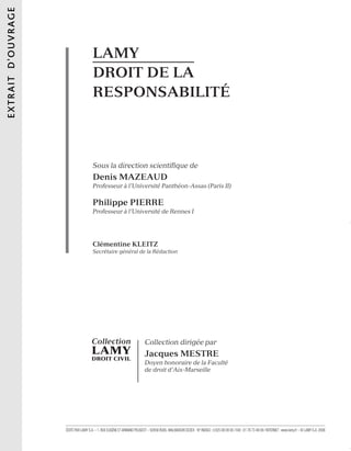 Extrait De L Ouvrage Le Lamy Droit De La Responsabilite