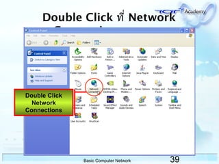 39Basic Computer Network
Double Click ที่ Network
Connections
Double Click
Network
Connections
 