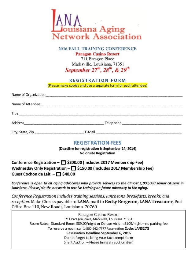 silent auction registration form