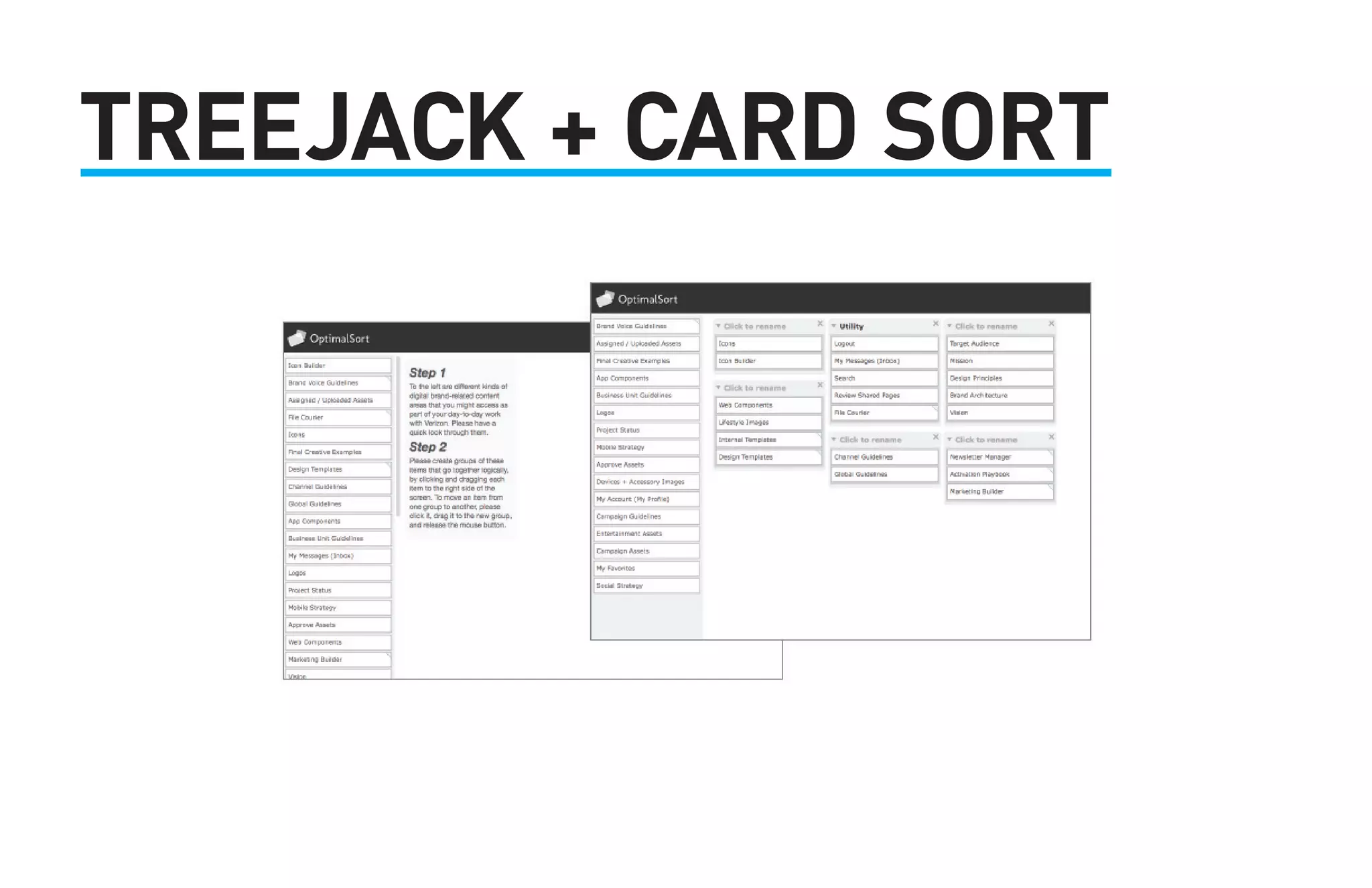 TREEJACK + CARD SORT 
 