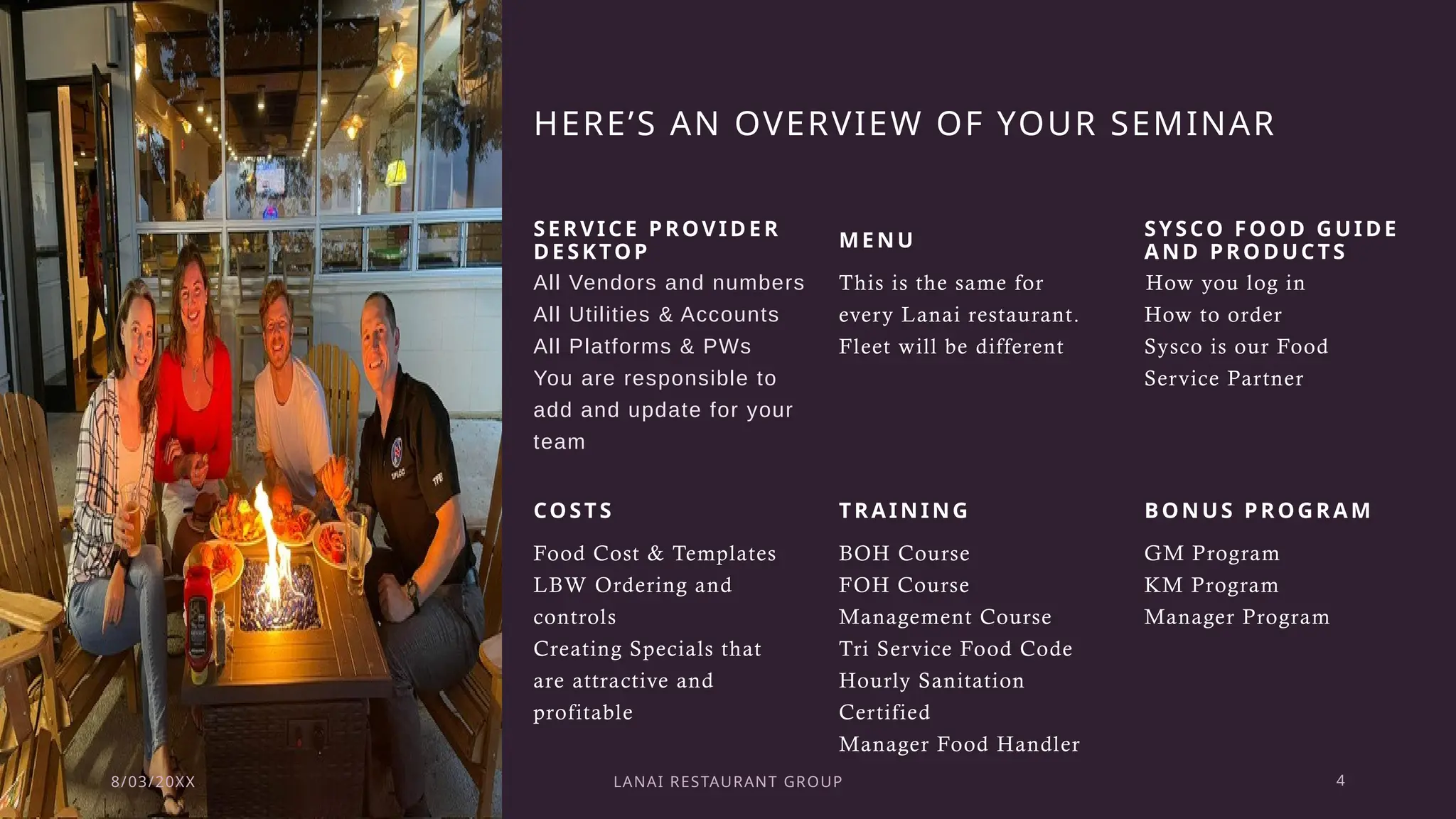 Manager training program for food service | PPTX