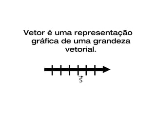 Vetor é uma representação gráfica de uma grandeza vetorial. 