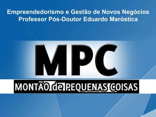 Empreendedorismo e Gestão de Novos Negócios
   Professor Pós-Doutor Eduardo Maróstica
 