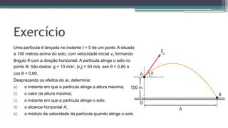 Física 1 - Lançamento Horizontal e Oblíquo | PPTX