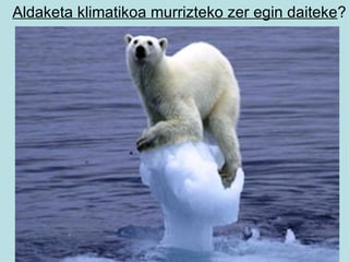 Aldaketa klimatikoa murrizteko zer egin daiteke ? 