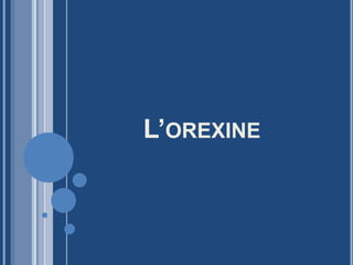 L’OREXINE
 