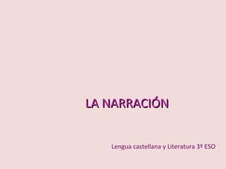LA NARRACIÓN
Lengua castellana y Literatura 3º ESO

 