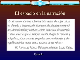 El espacio en la narración

Ejemplo

 