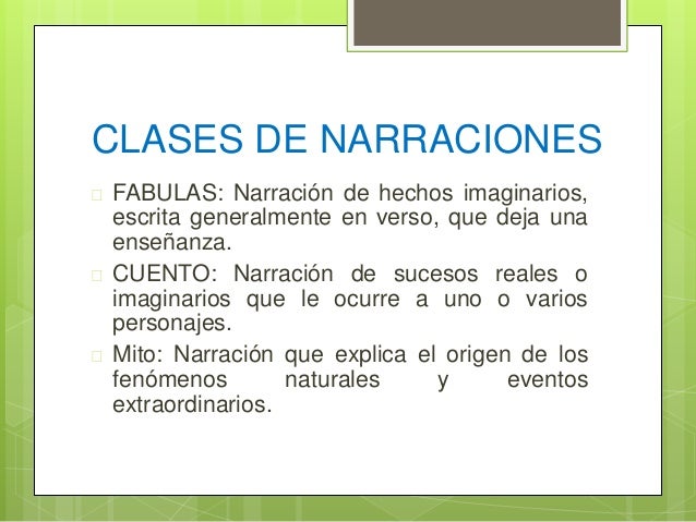 La narración y sus caracteristicas