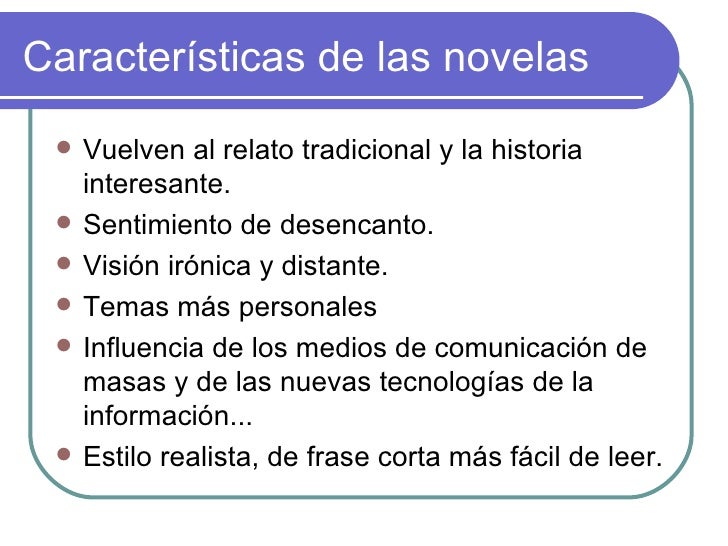 Resultado de imagen de novela desde años 80 caracteristicas