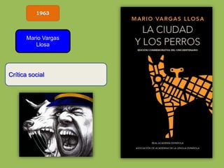 1963
Mario Vargas
Llosa
Crítica social
 